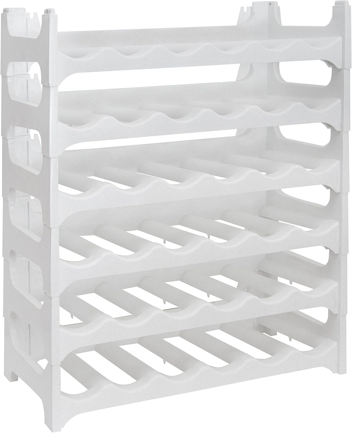 Grizzly Flaschenregal modular stapelbar - Weinregal für 36 Flaschen Regal-System weiß