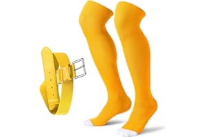 XZQTIVE Baseball Socks and Belt Combo,Over the Knee Softball Socks and Belt,Knee High Football Socks for Kids Youth Adults