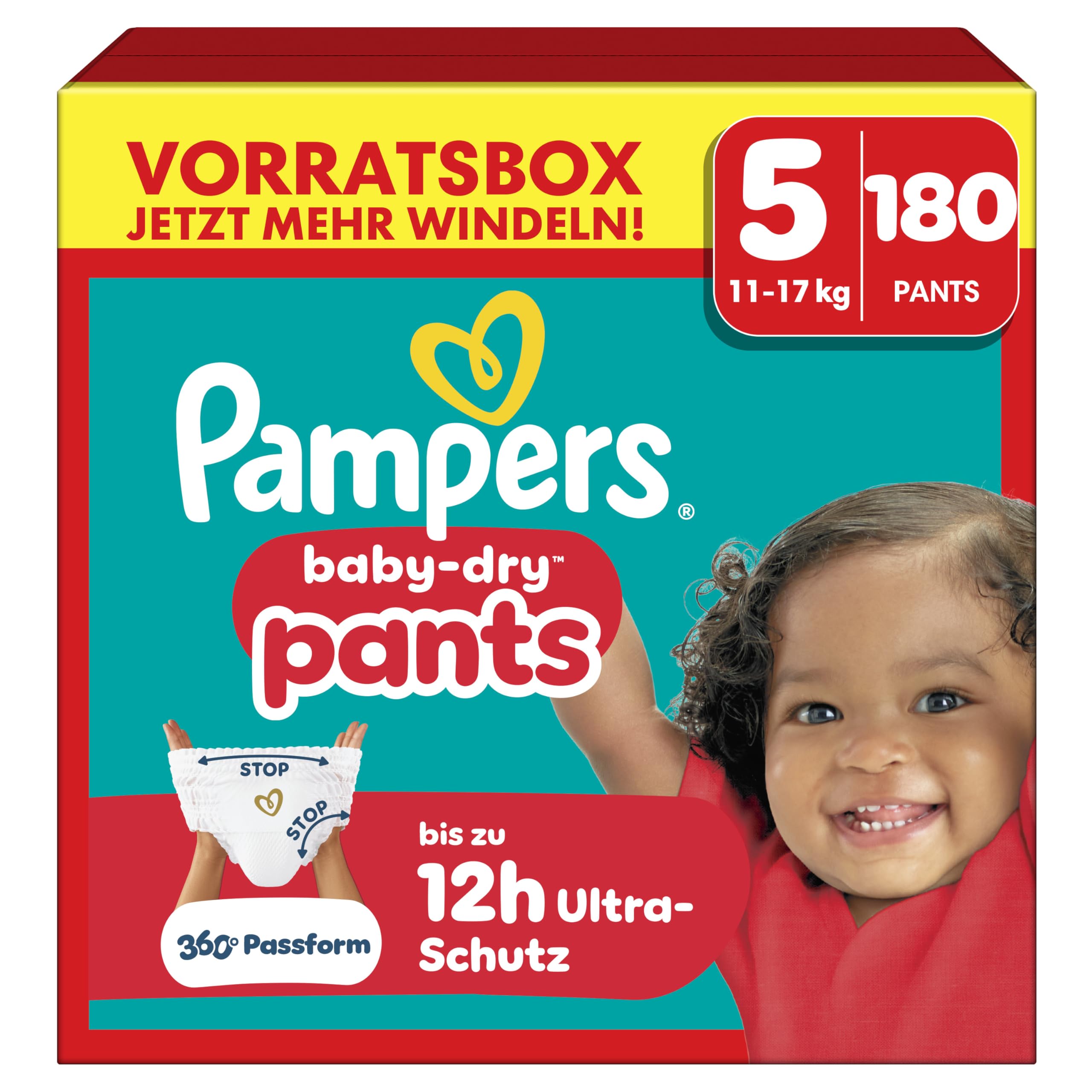Pampers Baby-Dry Pants Größe 5, 180 Windeln, 11kg-17kg