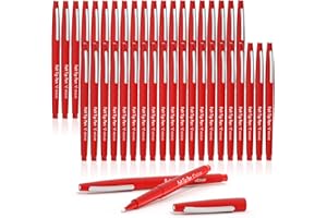 Lelix Felt Tip Pens, 40 Red Pack, 0.7mm Medium Point, Felt Tip Markers Pens for Journaling, Writing, Note Taking, Planner, Perfect for School Office and Art Supplies