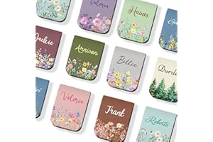 Personalized Name Magnetic Bookmark Custom Leather Birth Flower Bookmark Clip Customized Page Marker Gift for Book Lovers Rea