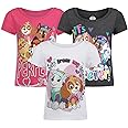 Paw Patrol Nickelodeon Girls Short Sleeve Shirt 3 Pack for Toddler and Little Kids