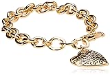 GUESS "Basic" Gold Graffiti Logo Heart Toggle Charm