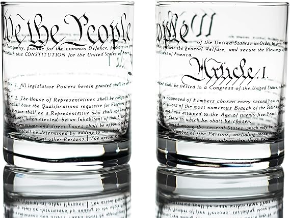 5. Greenline Goods United States Constitution Whiskey Glasses