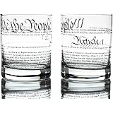 Greenline Goods Whiskey Glasses – United States Constitution (Set of 2) | 10 oz Tumblers - American US Patriotic Gift Set | O