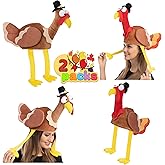 JOYIN 2PCS Turkey Gobbler Hats, Thanksgiving Novelty Hats Role Play & Carnival Cosplay, Thanksgiving Party Favor Supplies