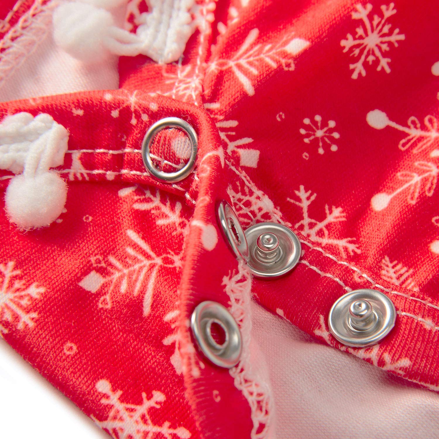 RAISEVERN Red Harem Jumpsuit for Kids Girls Snap Button Playsuit Spring Sleeveless Snowflake Printed for 12-18 Months Baby Onesies Set