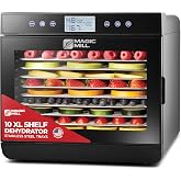 Magic Mill Premium Food Dehydrator Machine (10 Extra-Large Stainless Steel Trays) 700W Dryer for Beef Jerky, Fruits, Vegetables, Dog Treats, 48 Hour Digital Timer - 95&deg;-167&deg; Temperature Control