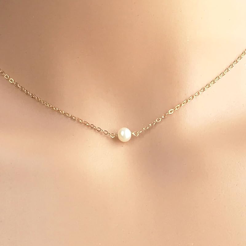 Single Cultured Freshwater Pearl Choker Necklace, Available