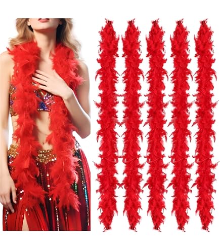 PATIKIL Lot de 8 boas en plumes artificielles et pelucheuses pour décoration de fête, loisirs créatifs, costume de mariage, Noël, concert, Halloween, décoration d'intérieur, blanc PATIKIL Lot de 8 boas en plumes artificielles et pelucheuses pour décoration de fête, loisirs créatifs, costume de mariage, Noël, concert, Halloween, décoration d'intérieur, blanc