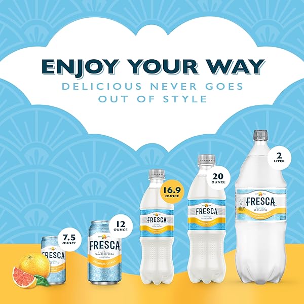 FRESCA CITRUS SODA SOFT DRINK, 16.9 FL OZ BOTTLES, 6 PACK