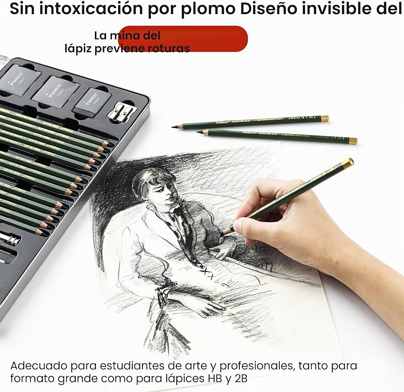 - Conjunto de Lápis de Esboço e Desenho, 25 peças, de alta qualidade, adequado para iniciantes, artistas, adultos e adolescentes, ideal para esboços detalhados e desenhos diários