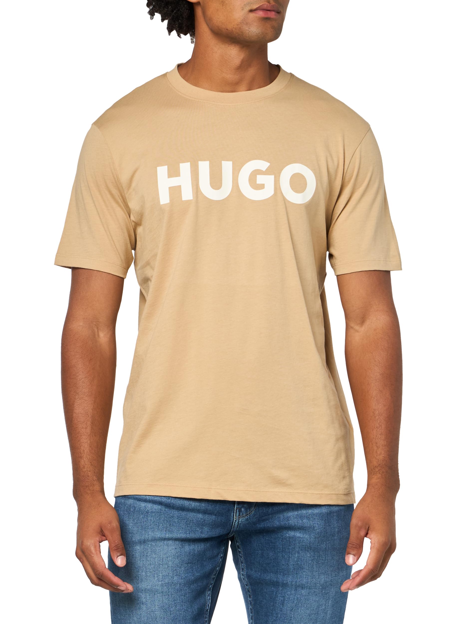 HUGO, Print Logo Short Sleeve T-Shirt, Pumice Stone, S Image