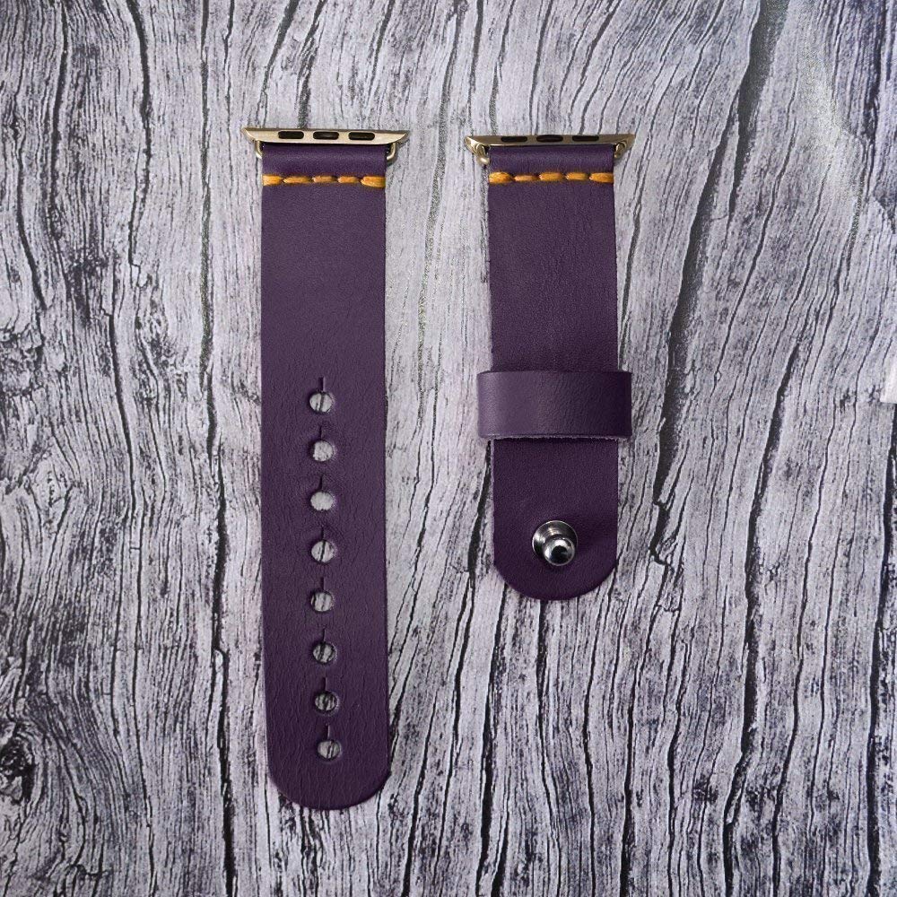 purple leather watch strap