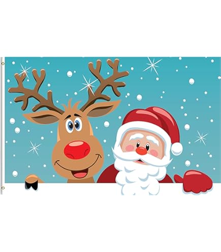 POPCreation Santa And His Sleigh Flying Merry Christmas Ha Polyester - Foto 9