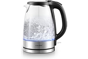 Comfee Electric Kettle, 1.7L 1500W, Hot Water Boiler, Removable Lid for Easy Cleaning, Auto Shut Off, Boil-Dry Protection, 36