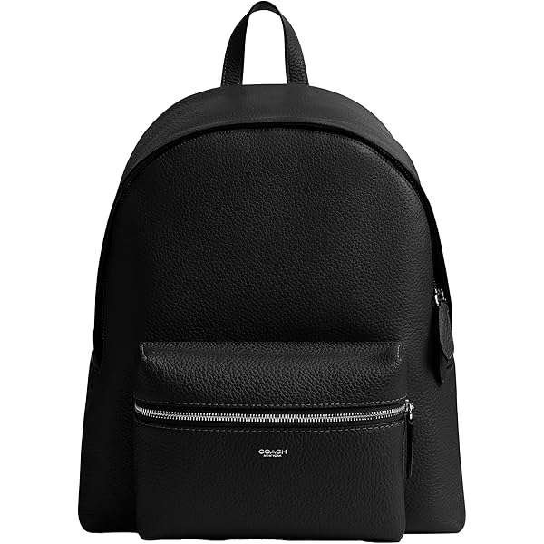 バッグ COACH/Black leather backpack Amazon.com: COACH Charter Backpack in Refined Pebbled Leather