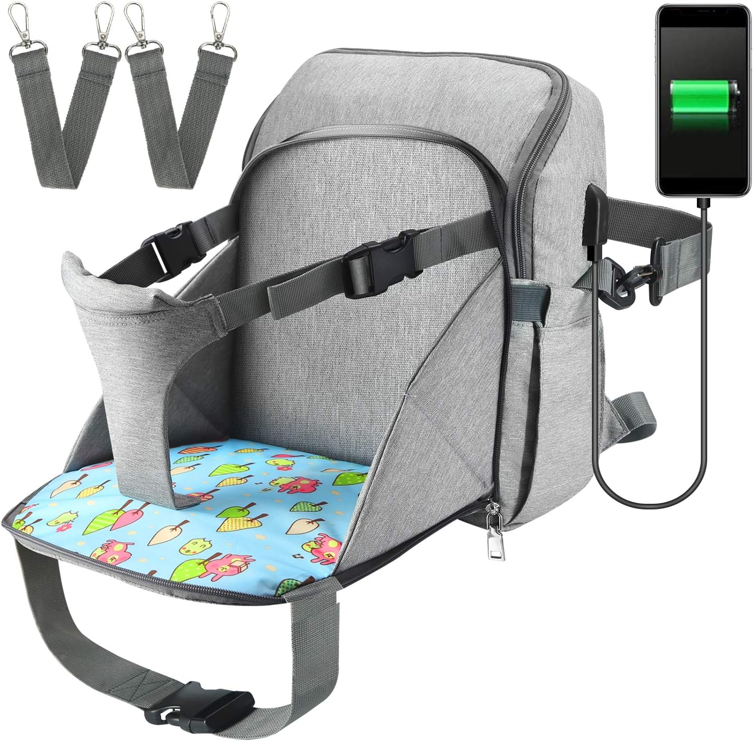 Sac A Langer Avec Chaise Nomade Bebe Maman Siege Support A Dos Ajustable Pour Chaise 1 Sacoche Etanche Impermeable Avec 2 Sangles De Poussette Usb Port Bleu Fonce Sacs A Dos A