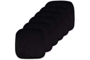 Sweet Home Collection Cushion Memory Foam Chair Pads Honeycomb Nonslip Back Seat Cover 16" x 16" , Black 6 Pack