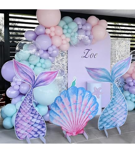 thumbnail image 2 of Mermaid Face-in-Hole Photo Backdrop | 5x3.3 Ft | Party Photo Booth Prop | Under The Sea Birthday Decor 2 of 3