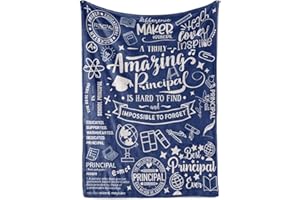 InnoBeta Principal Appreciation Gifts, Bed Flannel Blankets for Women/Men, Size 50"x 65", Principal Gifts for Principal Appreciation Week - Blue - Amazing Principal is Hard to Find