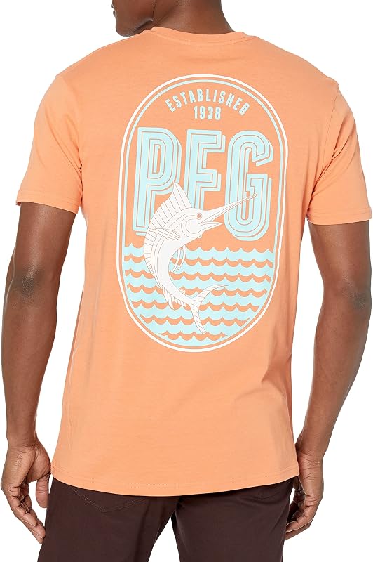 T-shirt estampada masculina, Bright Peach/Biber, S