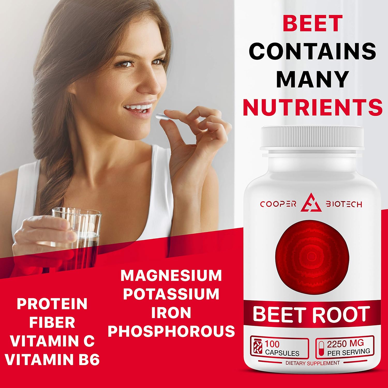 Beet Root Capsules - Concentrated Organic Beet Root Powder Supplement Extracted from Beet Juice - Blood Pressure Supplement - Nitric Oxide Boosting Beetroot Supplement: Health & Personal Care