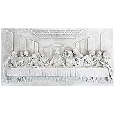 Design Toscano The Last Supper Religious Wall Plaque Sculpture, 23 Inch Wide, 12 Inch Tall, Cast Stone Resin, Antique Stone Finish