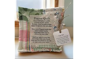 HOMUS Handmade Pocket Prayer Quilt with Cross Inside, Mini Scripture Quilt, Christian Sympathy Gift