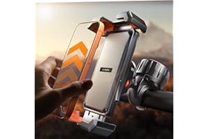 LISEN for iPhone 17 Bike Phone Holder Mount, [Compatible with Large Phone ＆ Anti-Navigation Shaking], Bicycle Phone Holder Handlebar Cell Phone Clamp for iPhone 17 Air Pro Max 15 14 13 Samsung