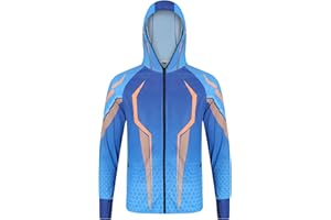 Men's Full Zipper Sun Protection Hooded Fishing Clothes, Outdoor Sunscreen clothing,Lightweight Long Sleeve Activewear