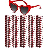 Hoteam 100 Pairs Valentine's Day Heart Shaped Sunglasses Bulk Wedding Gifts Bachelorette Party for Guests Reception Favors