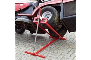 Rpuzonier Ride on Lawn Mower Jack Lift, 800 Lbs Capacity Lawn Tractor Lifter Telescopic Maintenance Jack for Lawn Mowers and Garden Tractors, Lawn Tractor + 45°Tilt Adjustable (Red)