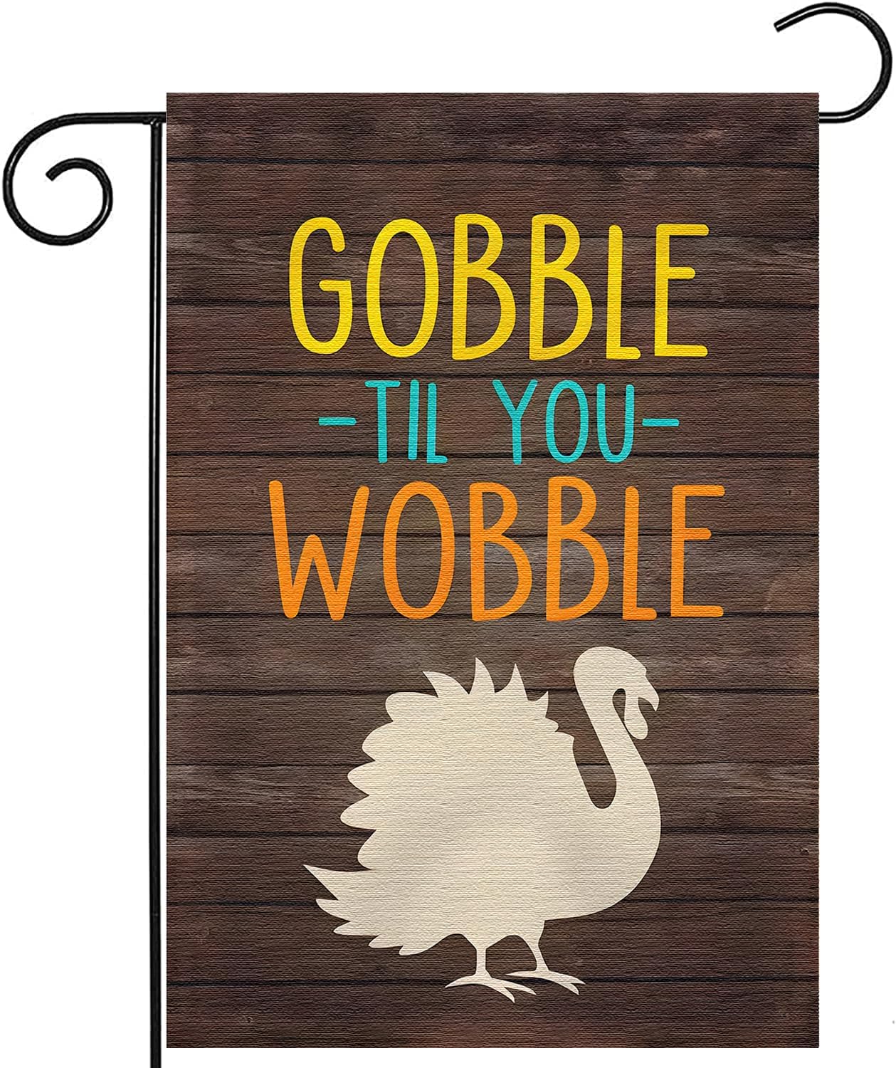 Flags - Surfapans Thanksgiving Garden Flag 12x18 Inch Double Sided Outside Burlap Turkey Gobble Til You Wobble Small Yard Flag Outdoor Holiday Seasonal Porch Fall Thankful Decoration