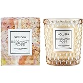Voluspa Bergamot Rose, Classic Candle Jar, 6.5 oz, 40 Hour Burn Time, Coconut Wax for Clean Burning, Handcrafted in The USA