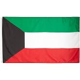 US Flag Store Kuwait 3ft x 5ft Printed Polyester Flag | Lightweight Fabric with Stitched Edges and 2 Metal Grommets for Indoor or Outdoor Display on Flagpoles or Walls