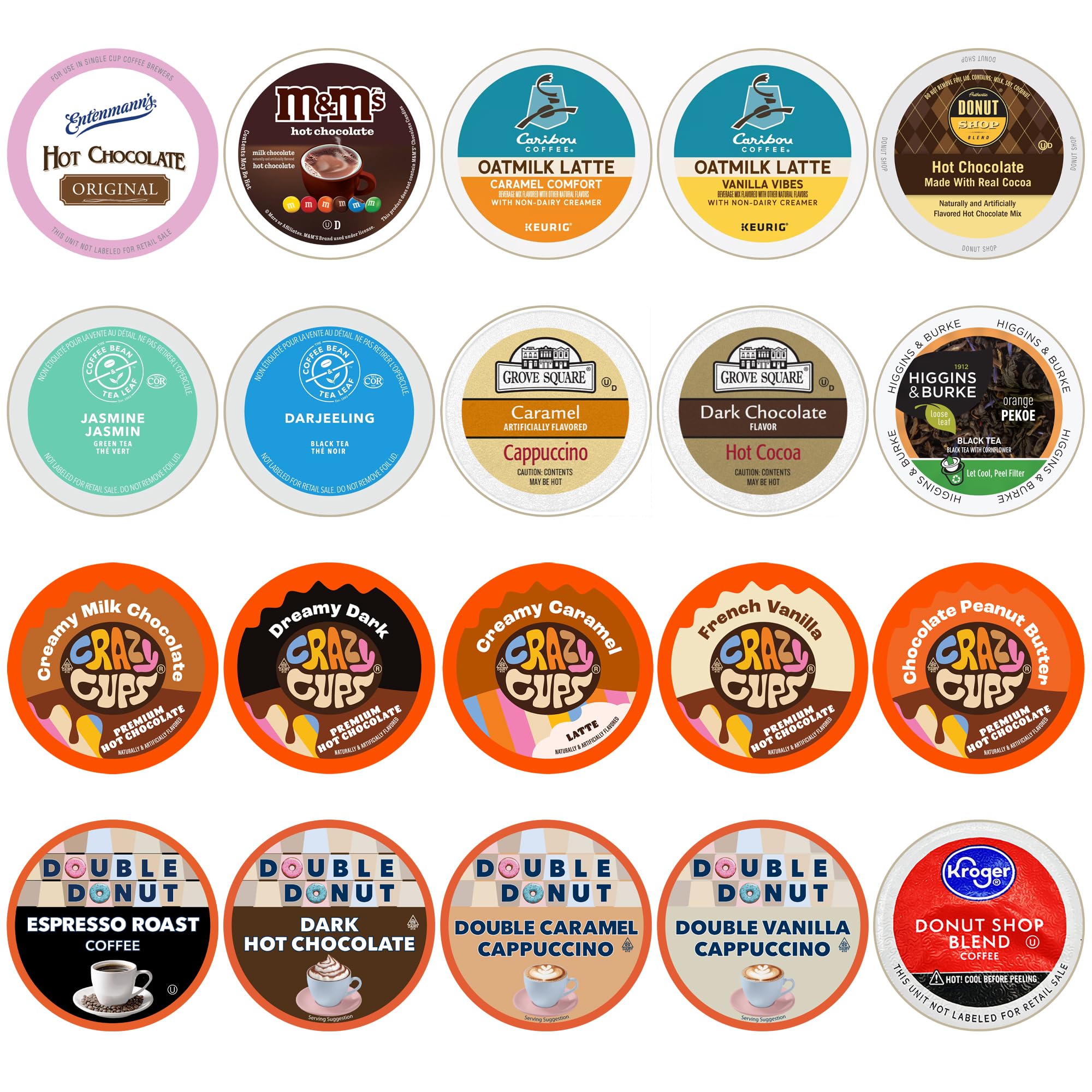 Photo 1 of EXP: 07/14/2025 - Perfect Samplers Tea Pods, Cider, Hot Chocolate, Cappuccino & Coffee Pods Variety Pack, Single Serve Coffee & K Pod Variety Pack for Keurig K Cups Brewers, Coffee Gift Set, 20 Count