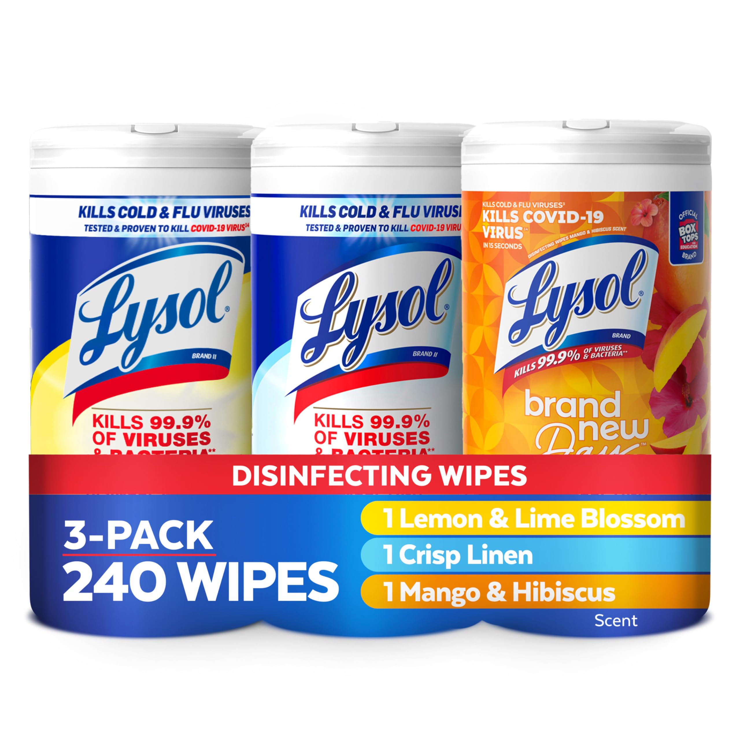 Photo 1 of ***MISSING PARTS***
MINOR DAMAGE*****
Lysol Disinfectant Wipes Bundle, Dorm Room Essentials, Multi-Surface Cleaning Wipes, For Disinfecting & Cleaning, Lemon & Lime Blossom, Crisp Linen, Mango & Hibiscus, 3x80 ct