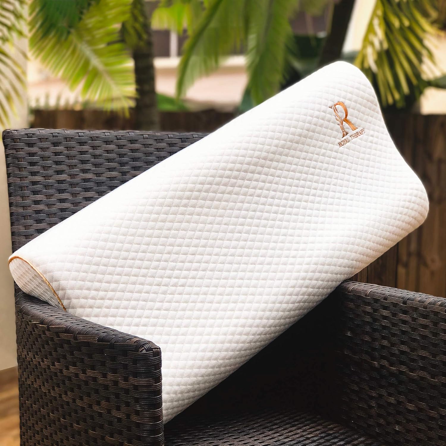 Royal Therapy Queen Memory Foam Pillow, Neck Pillow Bamboo Adjustable Side Sleeper Pillow for Neck & Shoulder, Support for Back, Stomach, Side Sleepers, Orthopedic Contour Pillow: Home & Kitchen