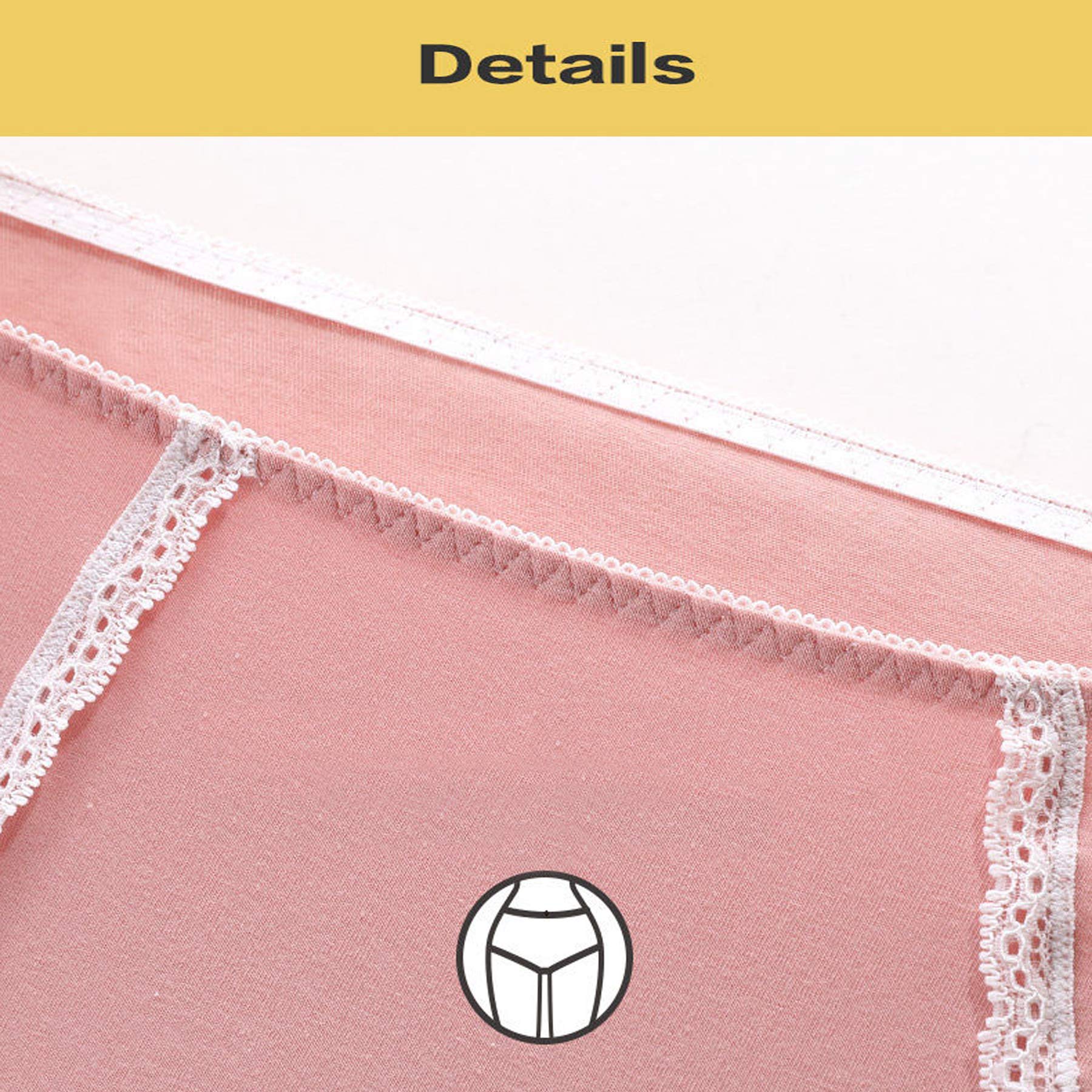 IESUNNY Women\'s Cotton Lace Underwear Panties Soft Comfortable Breathable High Rise Ladies Briefs for Women