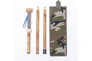 FOREST PILOT 3pc Detachable Hardwood Walking Stick for Hiking with Compass 48 Inches - Soft Hand Strap - Rubber Tip Cover