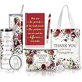Wiwiqing 6 Pcs Valentines Day Gifts for Office Coworker Female Women Thank You May You Be Proud Ink Flower Gifts for Employee Staff Volunteer Administrative Professional Assistant(Vintage Style)