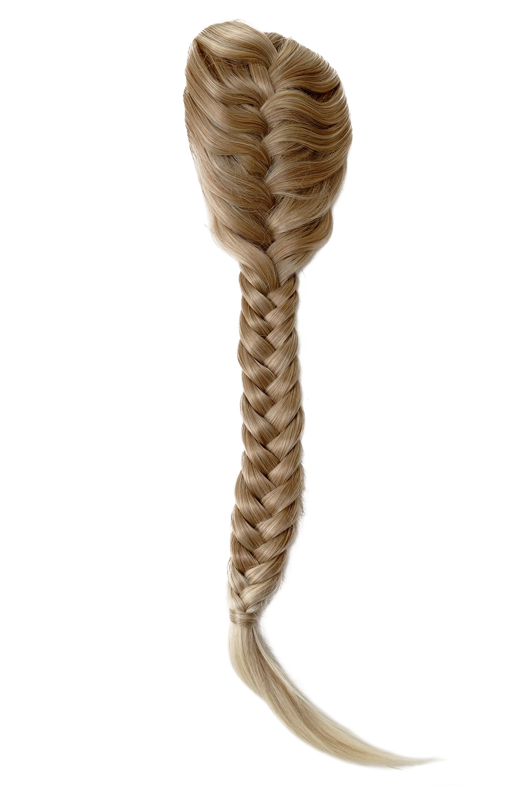 WIG ME UP - NC006-15BT613 Hairpiece Ponytail cue queue plaited braided halfwig very long elaborate blond mix platinum tips