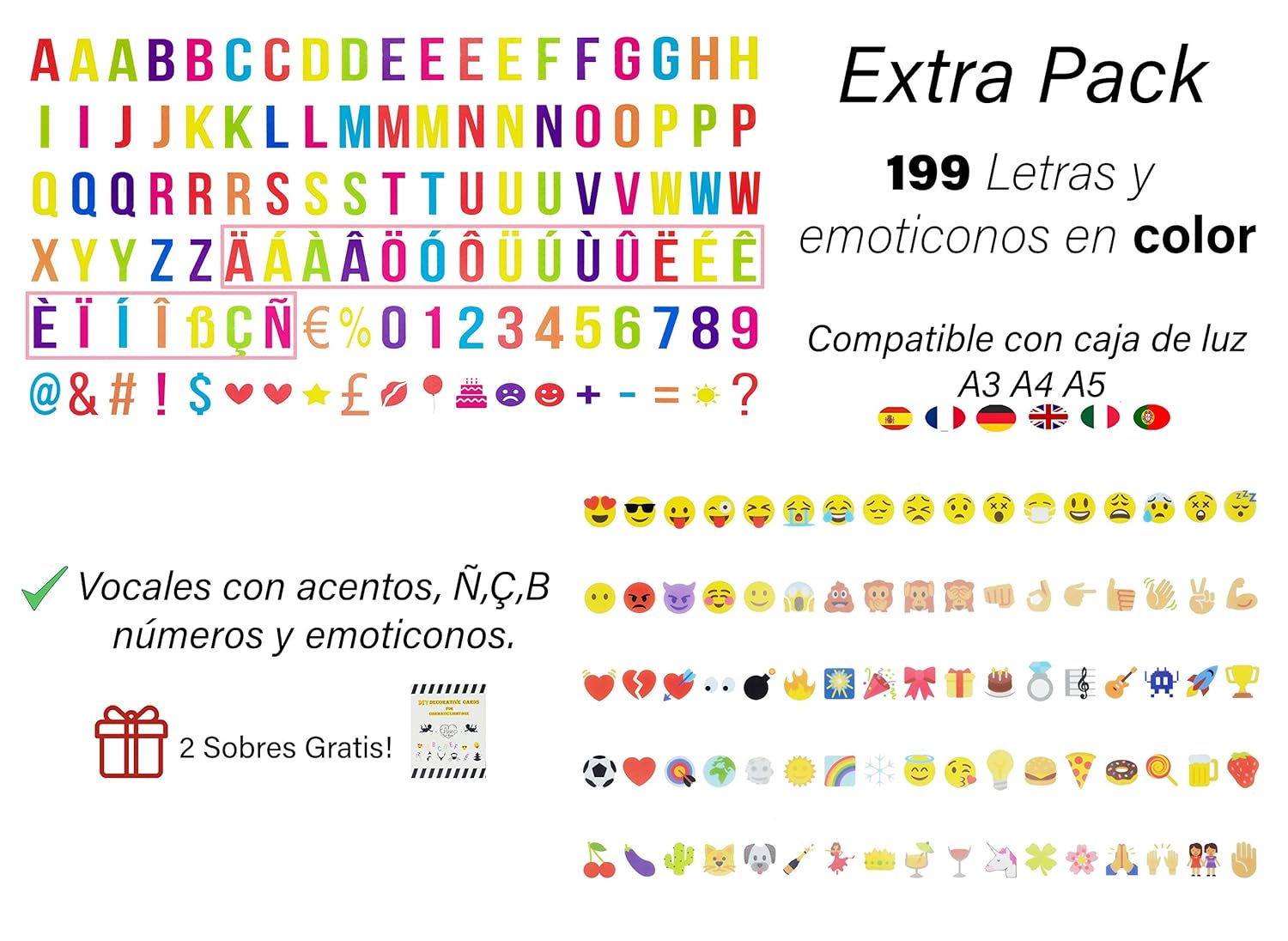 A3 Y A5 Sin Caja De Luz Emoticonos Multicolor Para Caja De Luz 199 Letras Numeros Iluminacion De Interior Iluminacion Decorativa Y Para Usos Especificos Kudzuandcompany Com