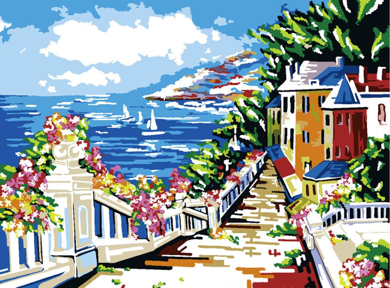Greek Art Paintworks Paint Color By Number Kits,Seascape,16-Inch by 20-Inch