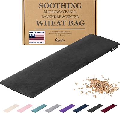 Qomfor Microwavable Wheat Bag Black Lavender Scent 48x15 cm Heating Pad