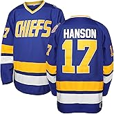 Phoneutrix Hanson Brothers Charlestown Chiefs 16 Jack 17 Steve 18 Jeff Slap Shot Movie Hockey Jersey Blue