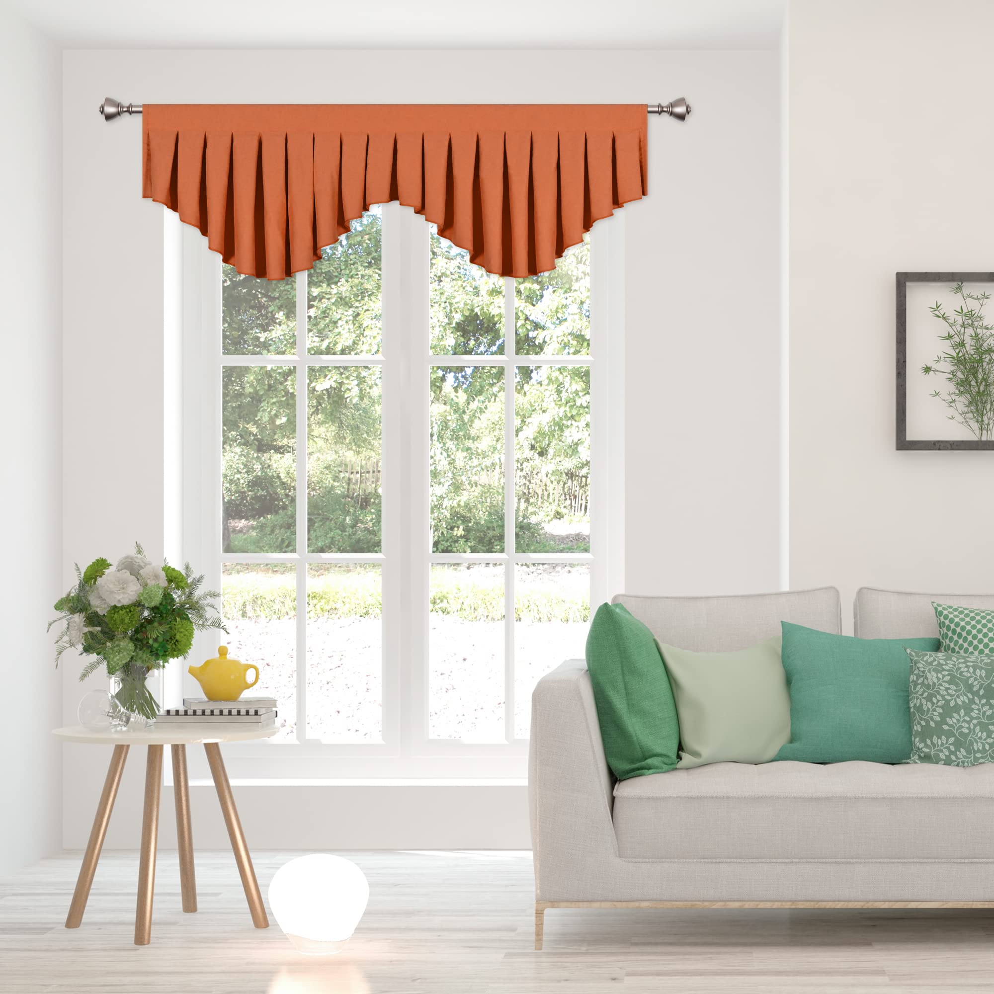 Photo 1 of 1 panel** OYRING Blackout Curtain Valances Auburn valances for Windows Rod Pocket Window Valance for Living Room Kitchen and Bedroom (59 x 20 Inch, 1 Panel)