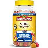 Nature Made Mens Multivitamin Gummies with Omega-3, 150 Count | Vitamins and Minerals Gummy with Omega-3, Mens Gummy Multivitamins for Daily Nutritional Support, 75 Day Supply