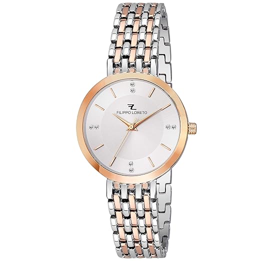 BigOwl Quartz 2 Tone Rose Gold Silver Dial Analogue Bracelet Women's Wristwatch